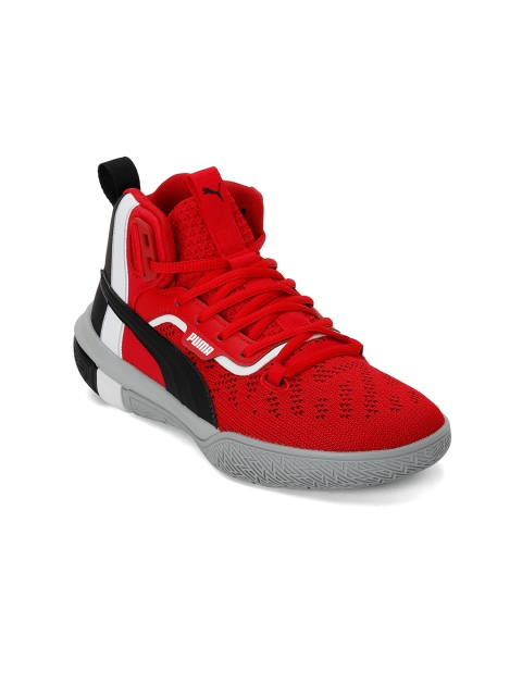 

PUMA Hoops Boys Red Legacy Jr MM Textile Basketball Shoes