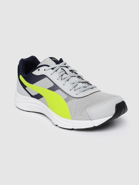 

Puma Men Grey Fluorescent Green Colourblocked Supernova Running Shoes