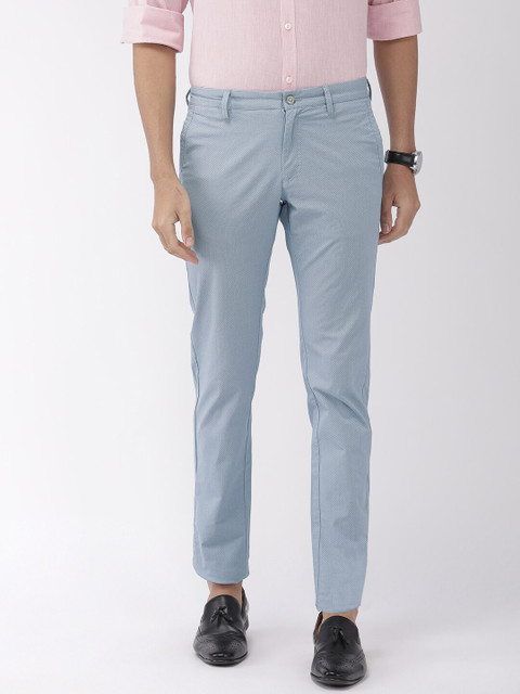 

Indian Terrain Men Blue Brooklyn Skinny Fit Printed Chinos