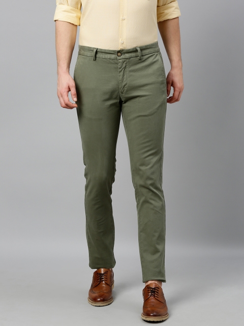 

Indian Terrain Men Olive Green Brooklyn Slim Fit Solid Chinos