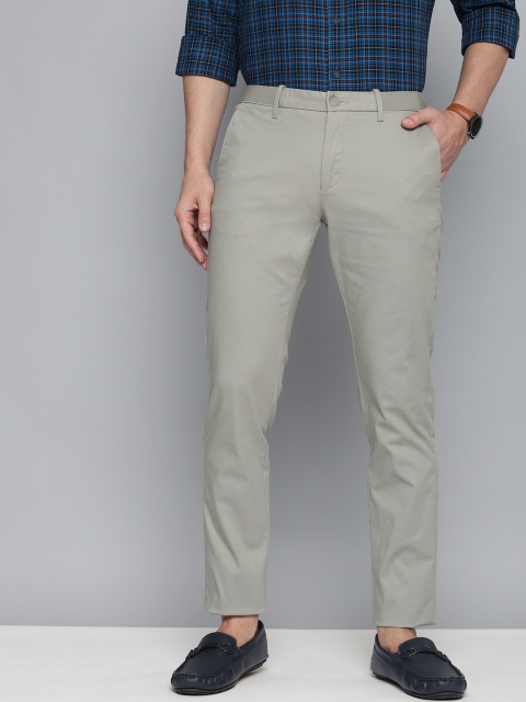 

Indian Terrain Men Olive Green Brooklyn Slim Fit Low-Rise Trousers