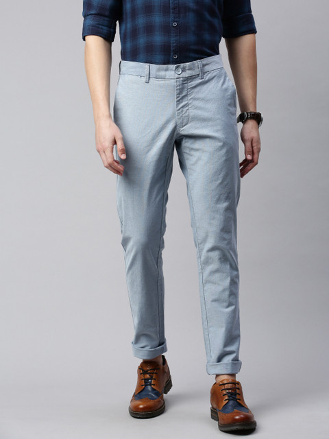 

Indian Terrain Men Blue Brooklyn Slim Fit Solid Chinos