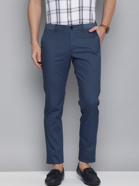 

Indian Terrain Men Navy Blue Brooklyn Slim Fit Low-Rise Chinos Trousers