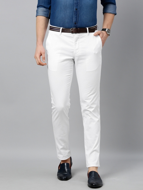 

Indian Terrain Men White Brooklyn Slim Fit Solid Smart Casual Chinos