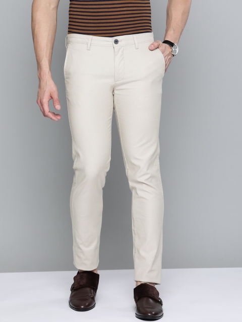 

Indian Terrain Men Beige Pure Cotton Brooklyn Slim Fit Chinos Trousers