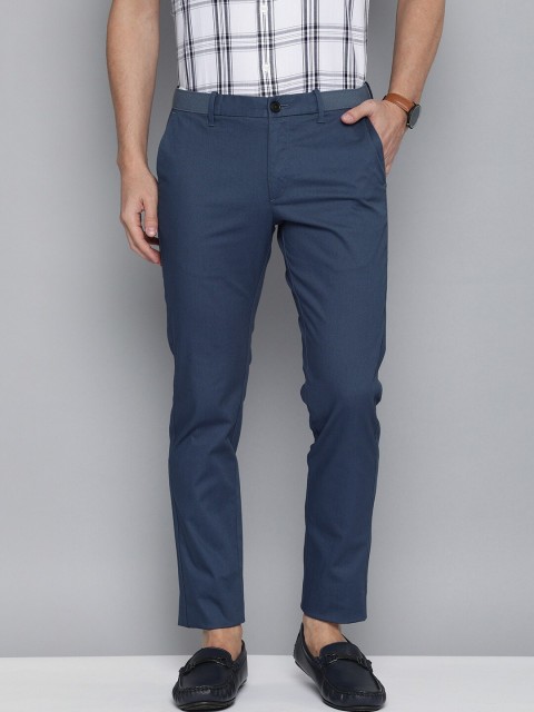 

Indian Terrain Men Navy Blue Brooklyn Slim Fit Low-Rise Chinos Trousers