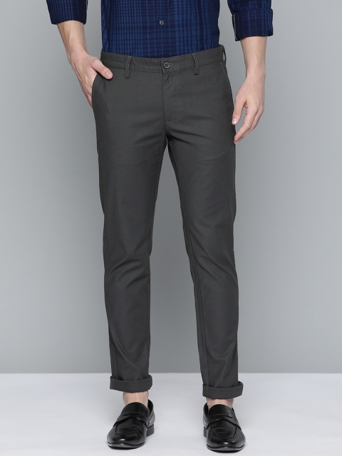 

Indian Terrain Men Charcoal Grey Brooklyn Slim Fit Regular Trousers