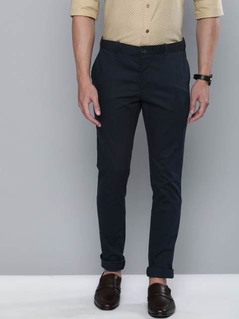 

Indian Terrain Men Navy Blue Urban Fit Solid Regular Trousers