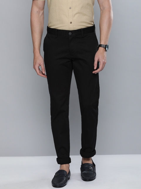 

Indian Terrain Men Black Brooklyn Slim Fit Self Design Cotton Chinos