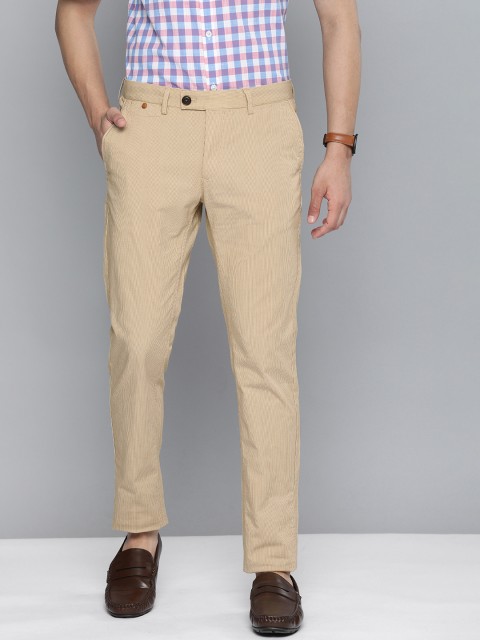 

Indian Terrain Men Beige Brooklyn Slim Fit Low-Rise Trousers