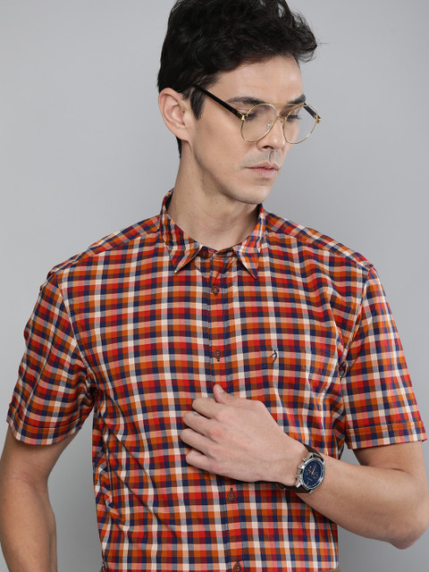 

Indian Terrain Men Multicoloured Slim Fit Checked Smart Casual Shirt, Multi