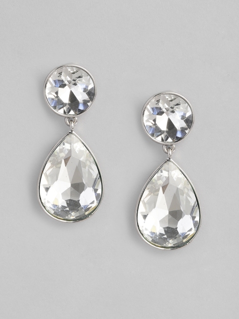 

Accessorize Silver-Toned Teardrop Shaped Drop Earrings