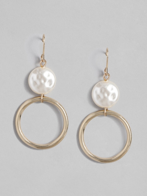 

Accessorize White & Gold-Toned Classic Drop Earrings