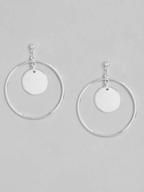 

Accessorize Silver-Toned Circular Drop Earrings