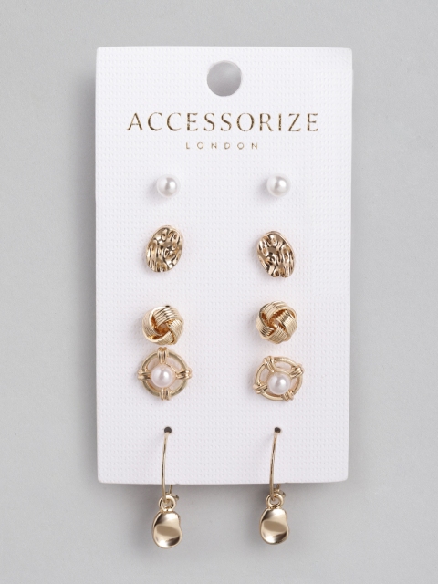 

Accessorize Women Set of 5 Earrings, Gold