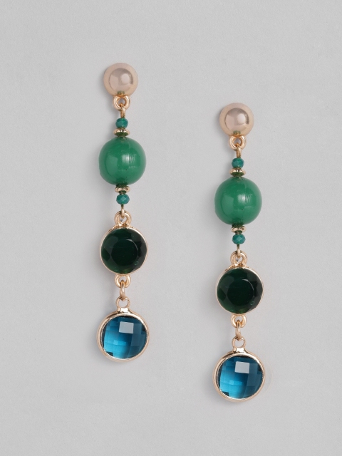 

Accessorize Green & Blue Circular Drop Earrings