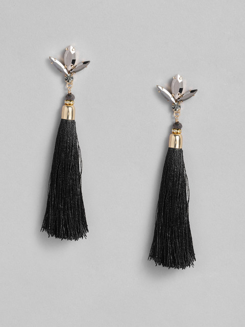 

Accessorize Black & Silver-Toned Contemporary Drop Earrings