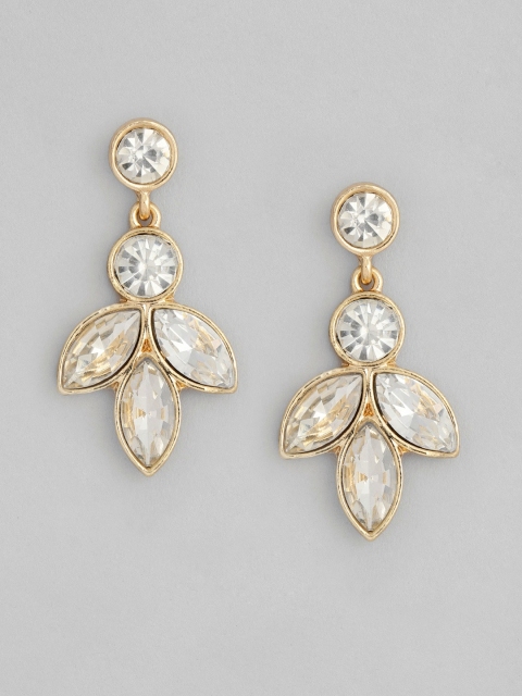 

Accessorize Gold-Toned & White Floral Drop Earrings