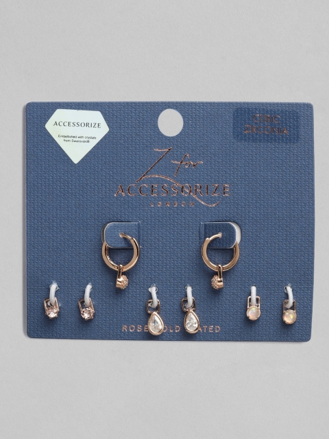 

Accessorize Rose Gold-Plated Swarovski & CZ Crystals Studded Hoop Earrings