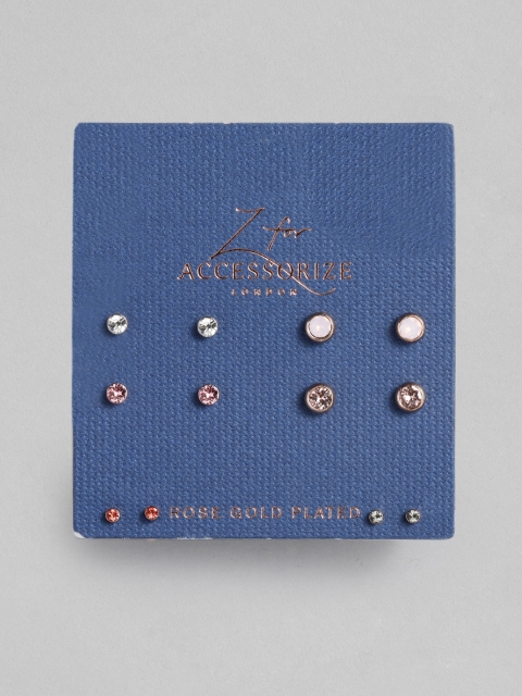 

Accessorize Rose Gold Plated Set of 6 Swarovski Crystal Circular Studs