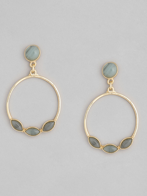 

Accessorize Grey & Gold-Toned Contemporary Drop Earrings