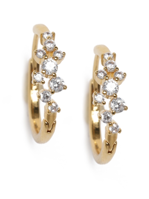 

Accessorize Gold-Toned Gold-Plated Sparkle Cluster Circular Hoop Earrings