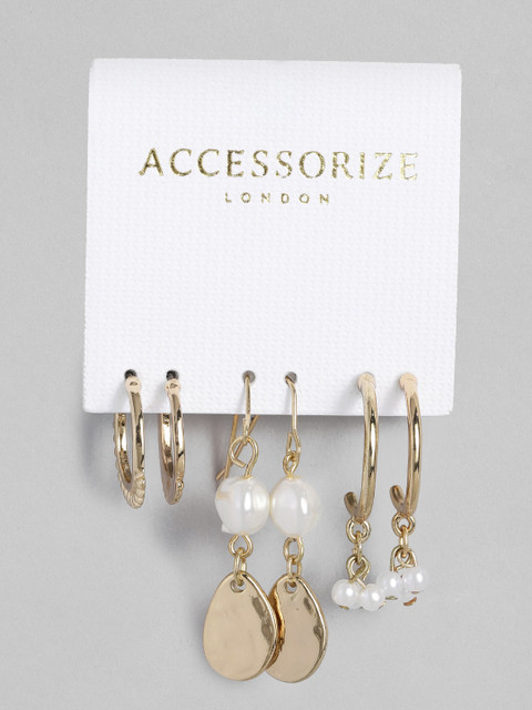 

Accessorize Set of 3 Gold-Toned Earrings