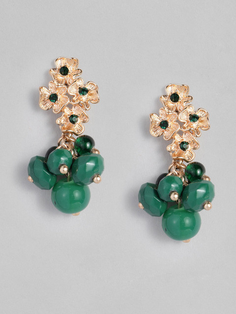 

Accessorize Rose Gold & Green Floral Drop Earrings
