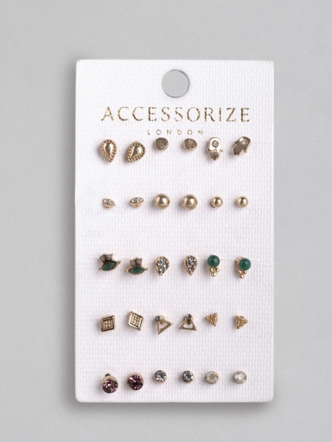

Accessorize Set of 15 Gold-Toned Studs