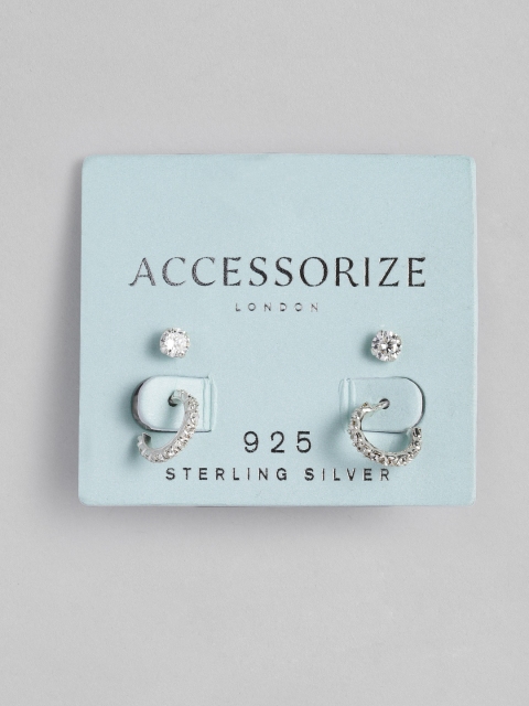 

Accessorize 925 Sterling Silver Set of 2 Earrings