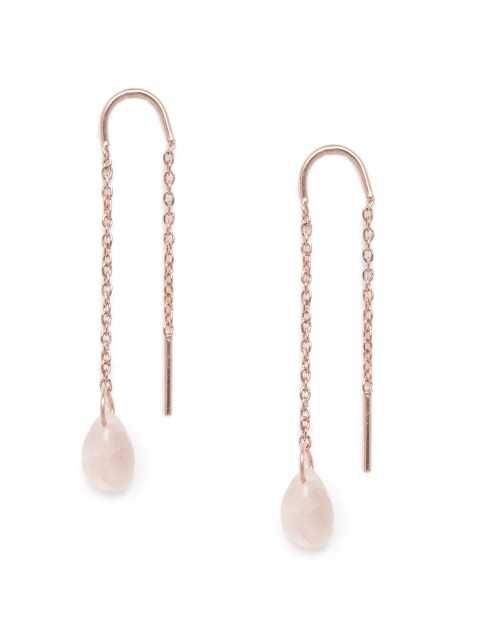 

Accessorize Rose Gold Plated Quartz Threader Contemporary Drop Earrings