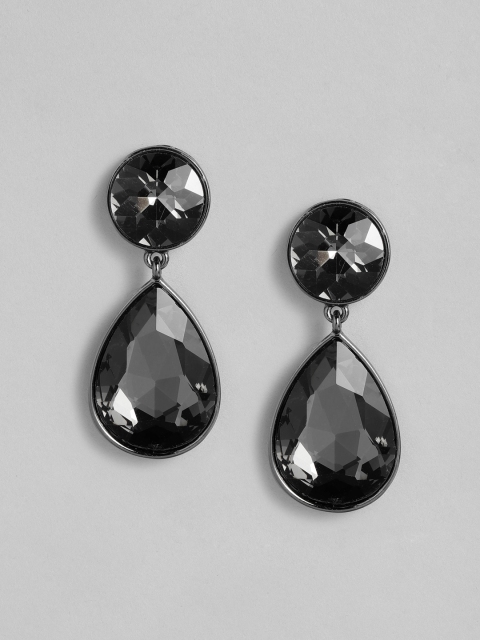 Accessorize Black Teardrop Shaped Drop Earrings