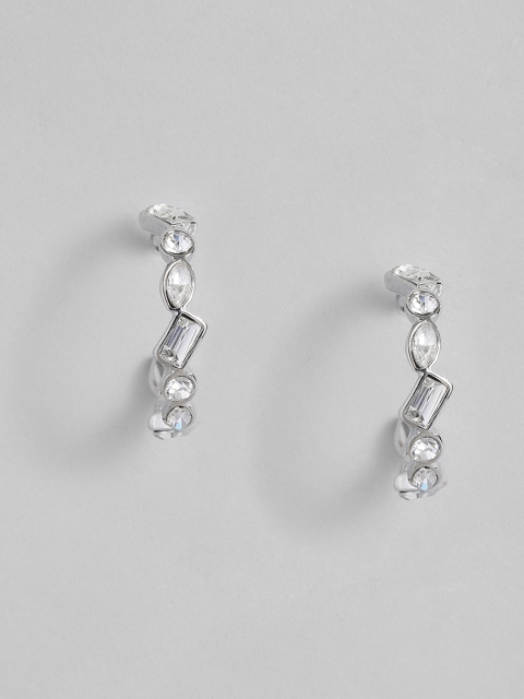 

Accessorize Silver-Toned Dome Shaped Hoop Earrings