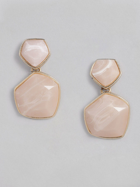 

Accessorize Gold-Toned Geometric Eclectic Stone Drop Earrings, Beige