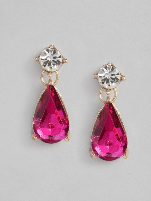 

Accessorize Pink & Gold-Toned Teardrop Shaped Earrings