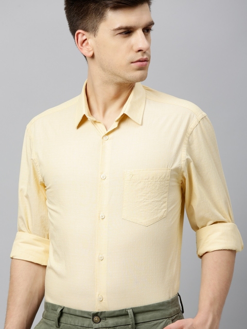 

Indian Terrain Men Yellow Regular Fit Solid Casual Shirt