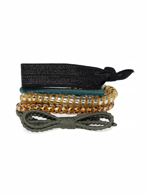 

Accessorize Set of 5 Ponytail Holders, Khaki