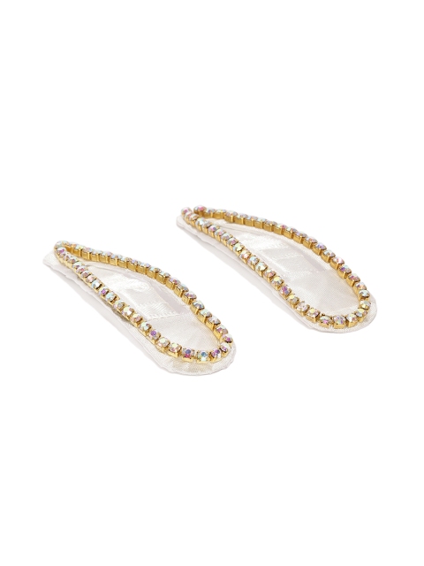 

Accessorize Gold-Toned Set of 2 Embellished Tic Tac Hair Clips
