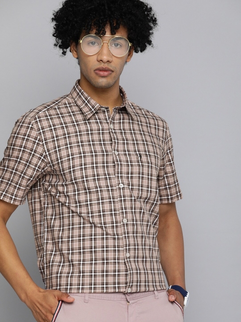 

Indian Terrain Men Brown & White Slim Fit Tartan Checks Smart Casual Shirt