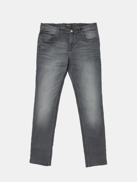 Lee Men Grey Regular Fit Mid-Rise Clean Look Stretchable Jeans Lee Men Grey Regular Fit Mid-Rise Clean Look Stretchable Jeans