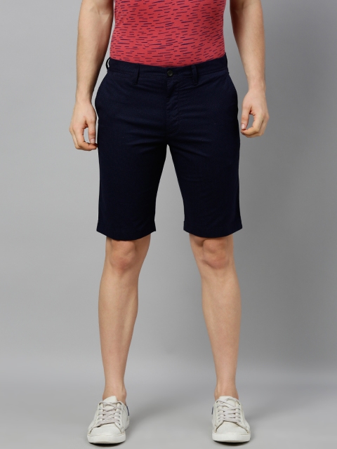

Indian Terrain Men Navy Blue Printed Slim Fit Chino Shorts