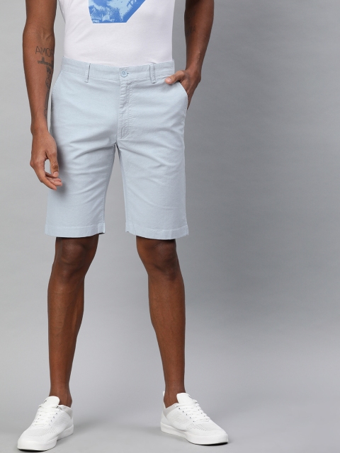 

Indian Terrain Men Blue Solid Slim Fit Chino Shorts