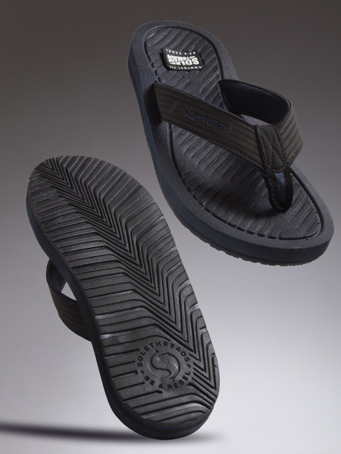 

Solethreads Men Black & Navy Blue Solid Thong Flip-Flops
