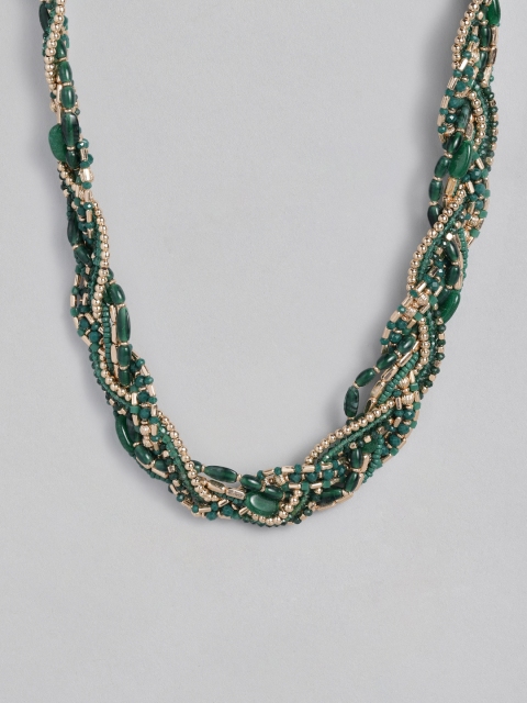 

Accessorize Women Green & Gold-Toned Handcrafted Plaited Necklace