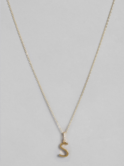 

Accessorize Gold-Plated S Initial Cubic Zirconia Studded Pendant with Chain
