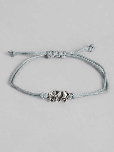 

Accessorize Green & Silver-Toned Elephant Charm Friendship Bracelet