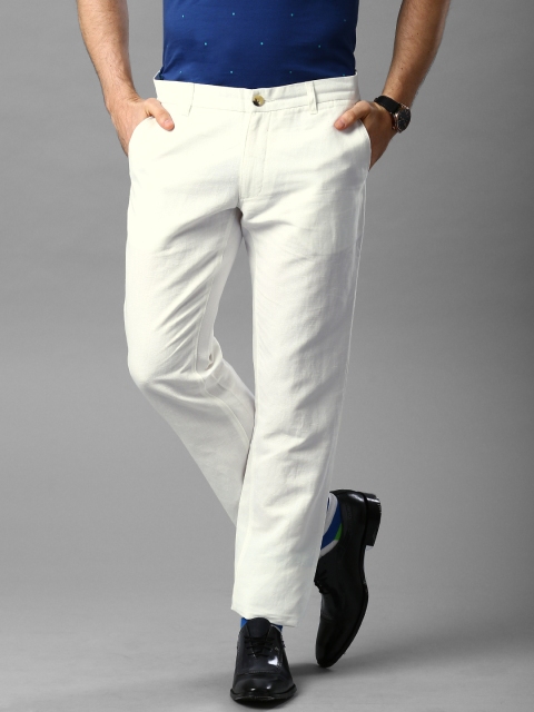 

INVICTUS White Linen Slim Fit Trousers