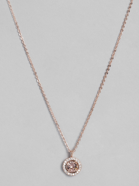 

Accessorize Women Rose Gold-Plated Swarovski Sparkle Studded Pendant with Chain