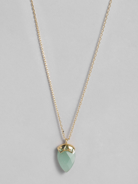 

Accessorize Women Gold-Plated & Green Aventurine Pendant With Chain