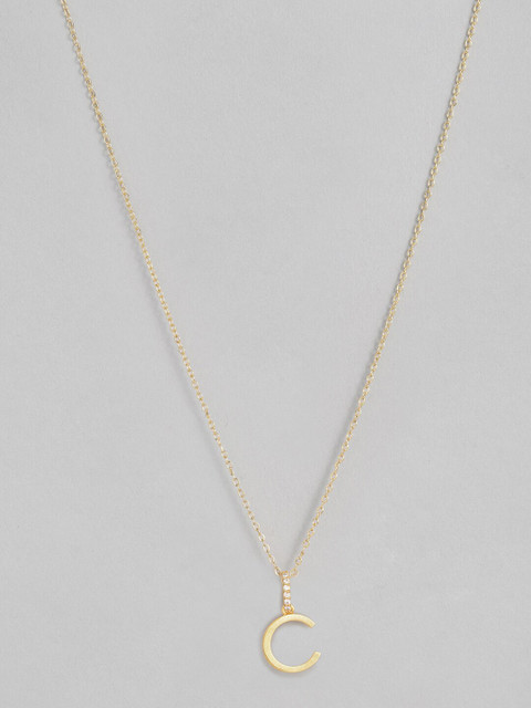 

Accessorize Women Gold-Plated & Cubic Zirconia Studded Pendant With Chain